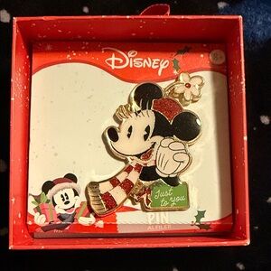 Disney Minnie Mouse Festive Pin with Red and Gold